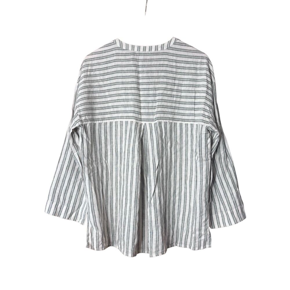 Madewell Linen-Blend Lakeline Popover Shirt distant grove new - Picture 2 of 7